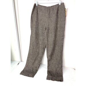 Lafayette 148 Linen Pants Brown New with tags Back Zip Light unlined Career